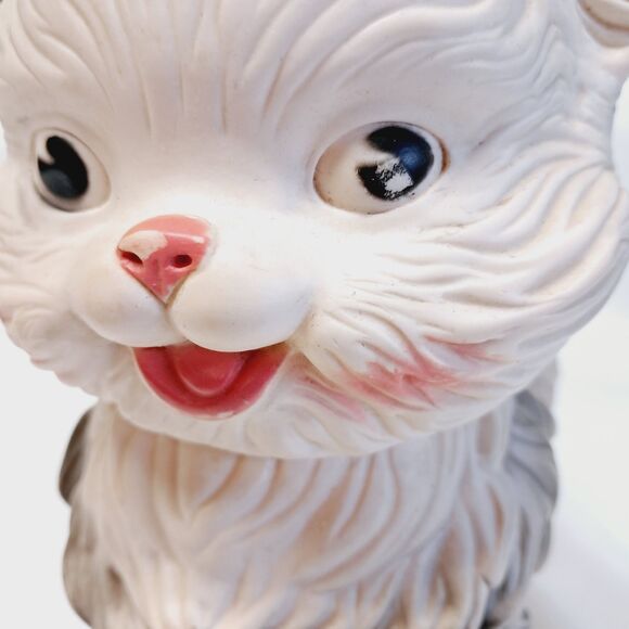 Vintage 1960 Edward Mobley Kitty Cat Head Move Squeaky Rubber Toy 9" Arrow - Picture 7 of 16